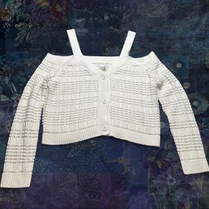 VENUS Cold Shoulder White Sweater